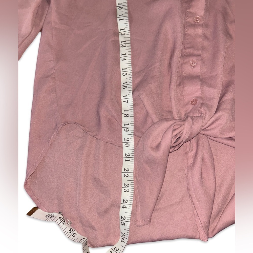 Live 4 Truth Women's Blush Pink Tie Front V-Neck Blouse Size L - Picture 4 of 6
